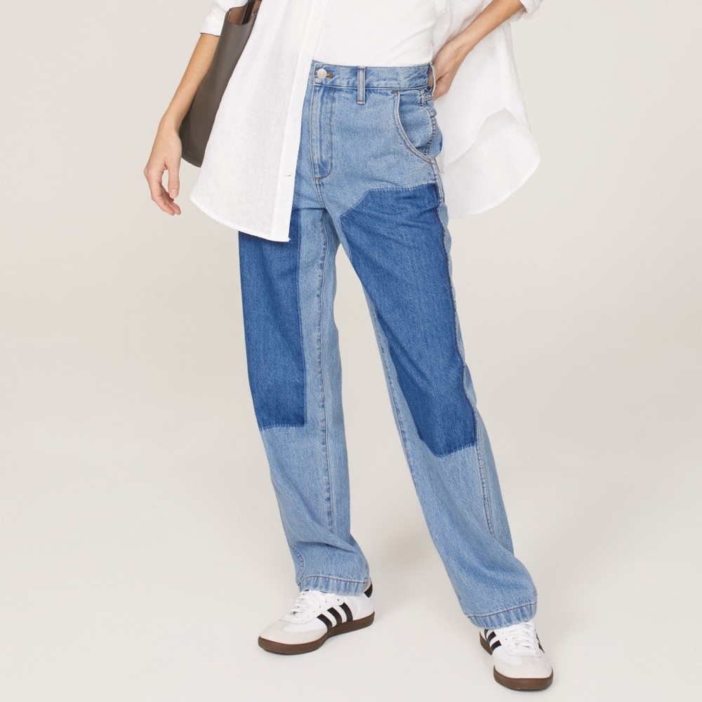 Madewell The Perfect Vintage Two Tone Straight Jean